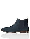 FIND Leather Brogue Detail, Chelsea Boots, Blau (Navy (Suede)), 41 EU (7 UK)