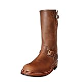 Boots Men's Leather Round Head Middle Top Cowboy Boots Motorcycle Boots Leather Boots#