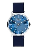 s.Oliver Damen Analog Quarz Uhr mit Silicone Armband SO-4077-PQ