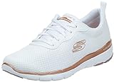 Skechers Damen Flex Appeal 3.0 First Insight Sneaker, White Mesh/Rose Gold Trim, 38 EU