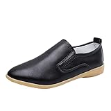 Schwarze Schuhe Damen Sneaker Atmungsaktive Schnürschuhe für Damen, Flache Freizeitschuhe (Black, 39)