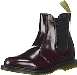 Dr. Martens Women's Vegan Flora Pull on Leather Chelsea Boot Cherry Red Size 5