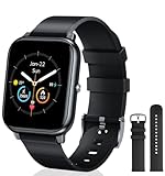 Smart Watch Fitness Tracker mit Herzfrequenzmesser Fit Bitwatches Damen Sportuhr Elegant Lets Fit Smartwatch für Männer Frauen für Android iOS-Schwarz