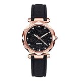 Dorical Armbanduhr/Damen Luxus Mode Classic Casual Quarz Leder Armbanduhr Armband Uhr Uhren (E)