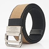 ADMAIEIA Unisex Canvas Belt - Mode Doppelringschnalle Gürtel Kontrast Leinwand Gurtband Militärstoff Armee Heavy Duty U